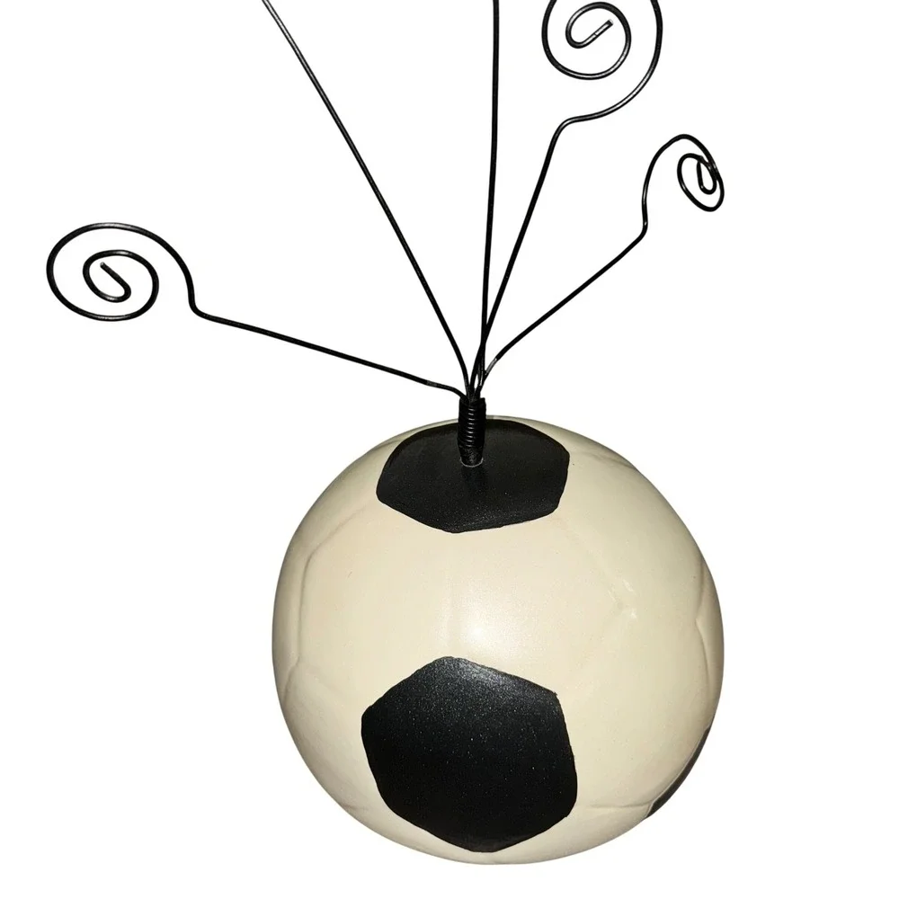Large Soccer Ball Photo Holder with 5 Wire Photo Clips Sports Display Decoration